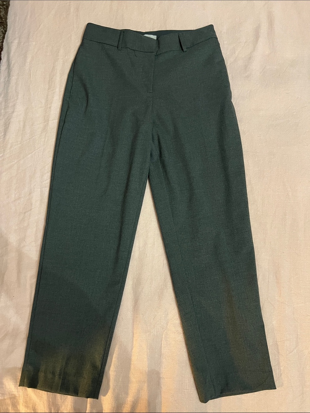 H&M Dark Green Cropped Dress Pants